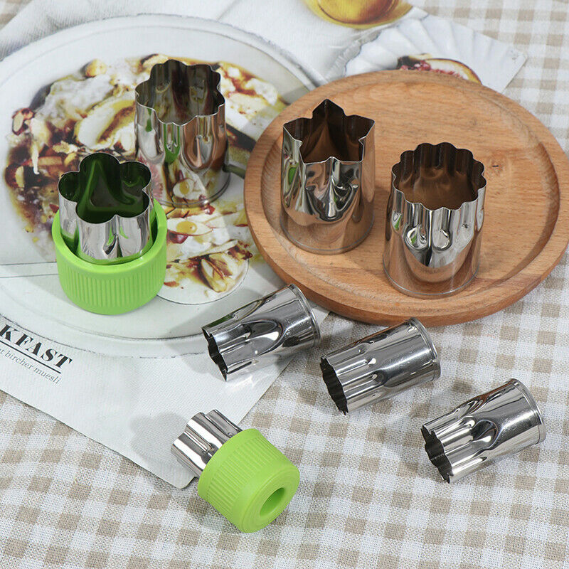 8Pcs Stainless Steel Fruit Vegetable Cutter Shapes Set Mini Cookie Slicer.l8