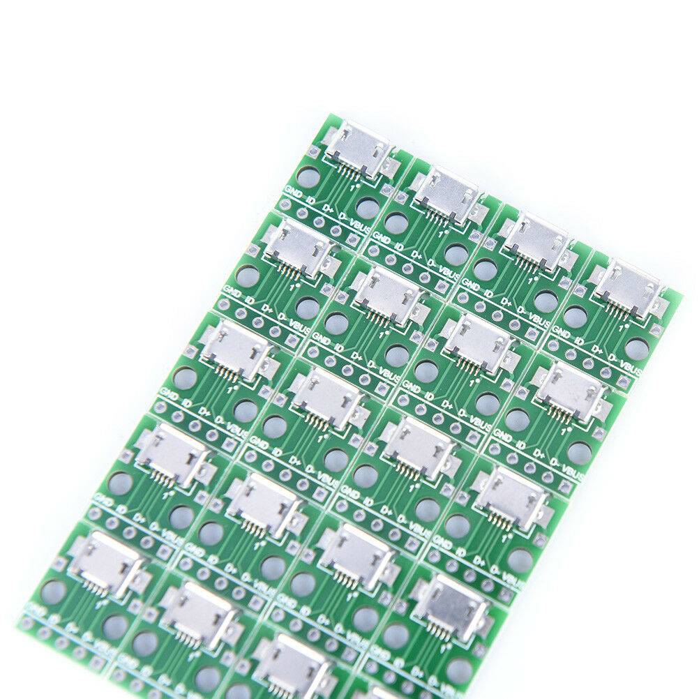 20x micro usb to DIP 2.54mm adapter connector module board panel female 5-pin Tt