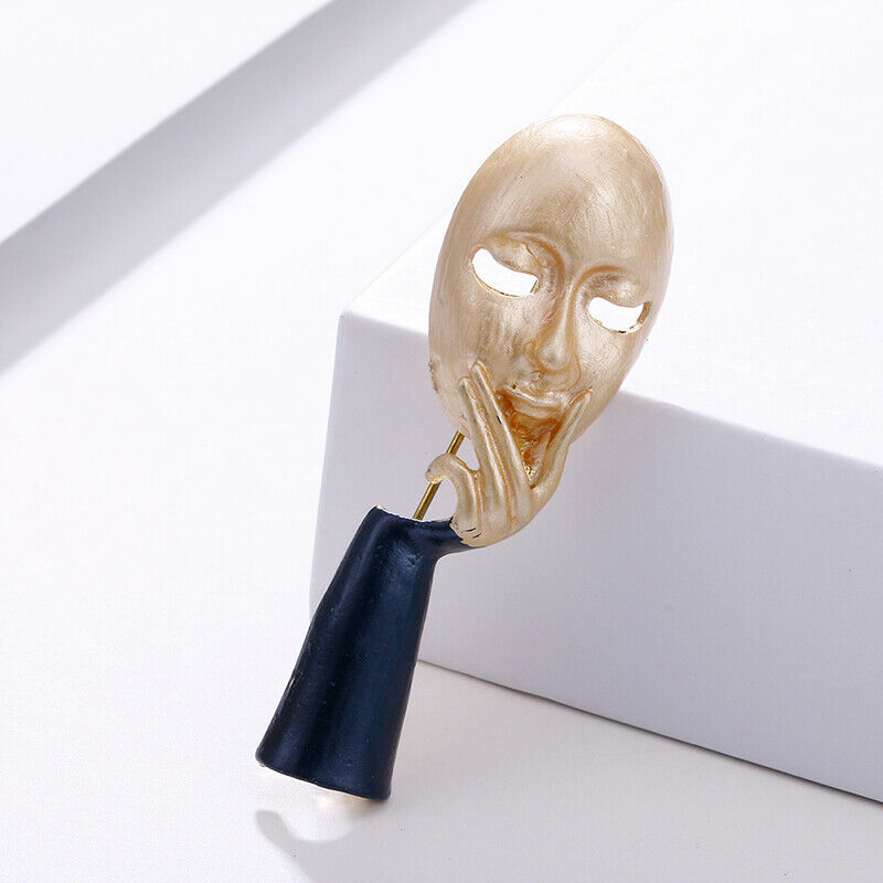 Fashion Enamel Hand Face Brooch Collar Clip Badge Pins Women Men Jewelry .l8
