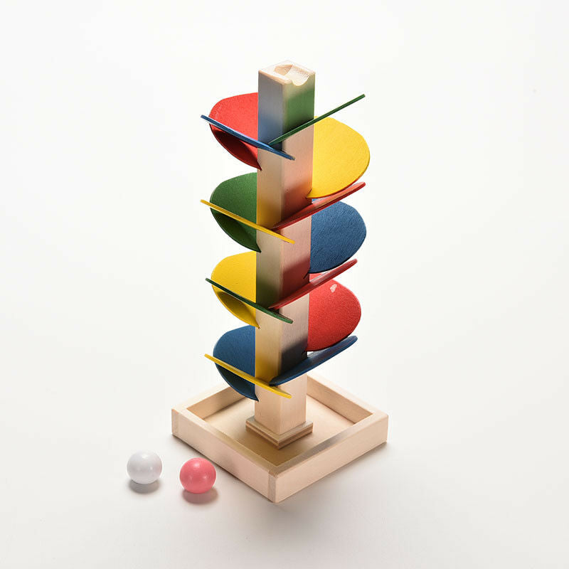 Wooden Tree Ball Run`Track Play Game Supplies Kids Intelligence Education.l8