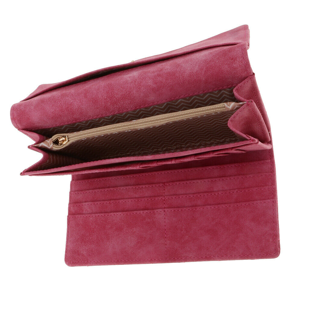 Trible Fold Clutch Arrowheads Frosted Plaid Wallet Cards Organizer Rose Red