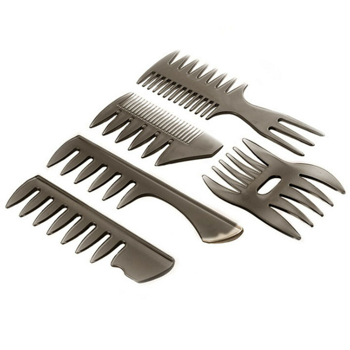 5pc Men Hair Texture Combs Texturizing Comb Brush Wide Teeth Oil Head Hair Combs