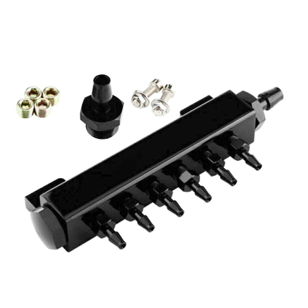 6 Port VACUUM Block Intake Manifold Wastegate Turbo Boost Black