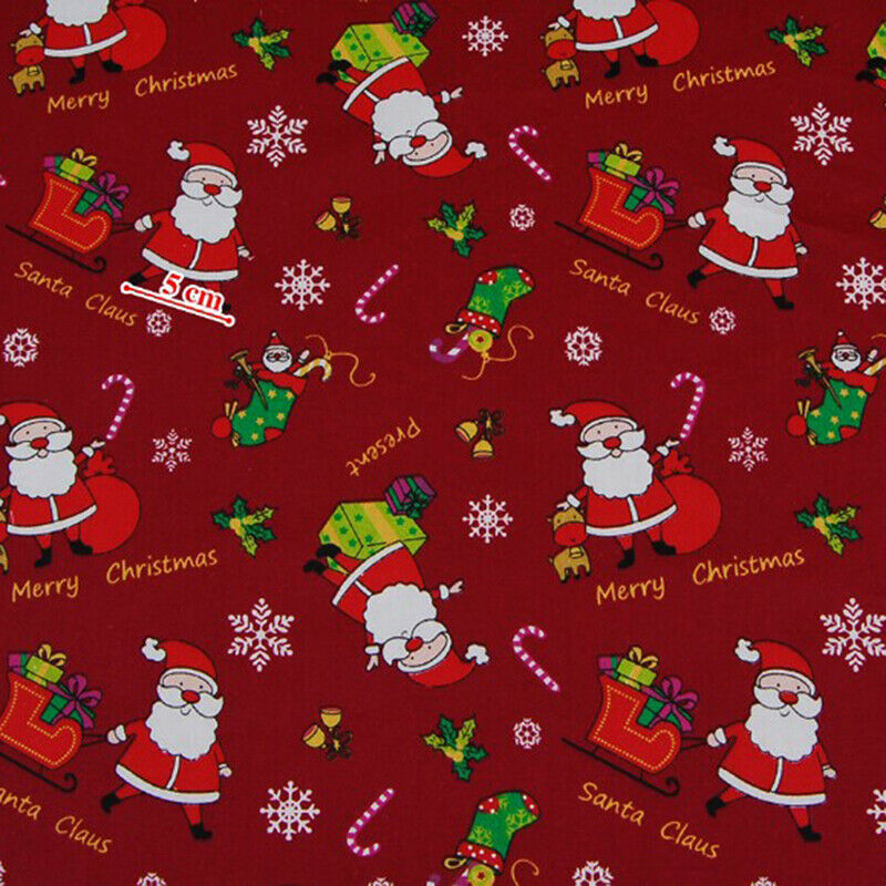 6pcs/Lot Christmas  Printed Twill Cotton Fabric Patchwork Cloth Sewing Ma.l8