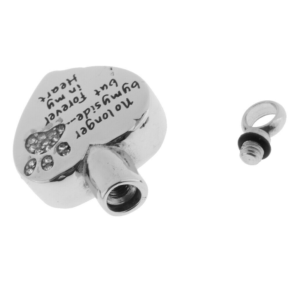 4 Pieces Stainless Steel Heart Ash Urn Pendant Memorial Cremation Wax Cord