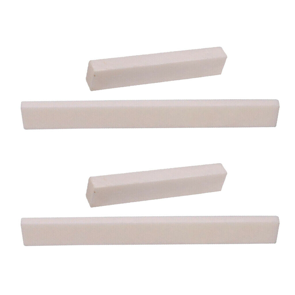 4 Packs DIY White Blank Nut Birdge Saddle for Electric Bass Accessories