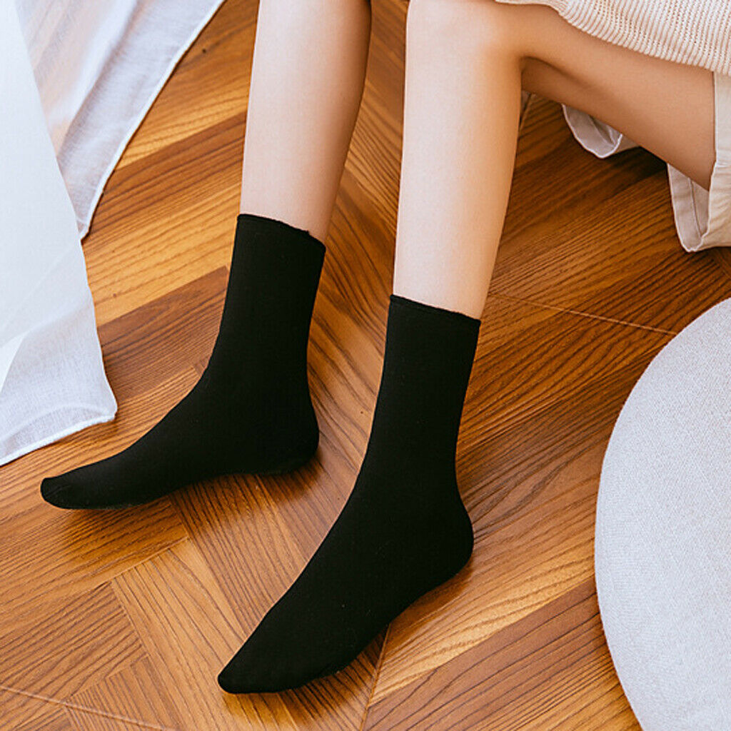 2 Pairs Autumn Winter Thickening Wamer Socks for Women Men Breathable Black