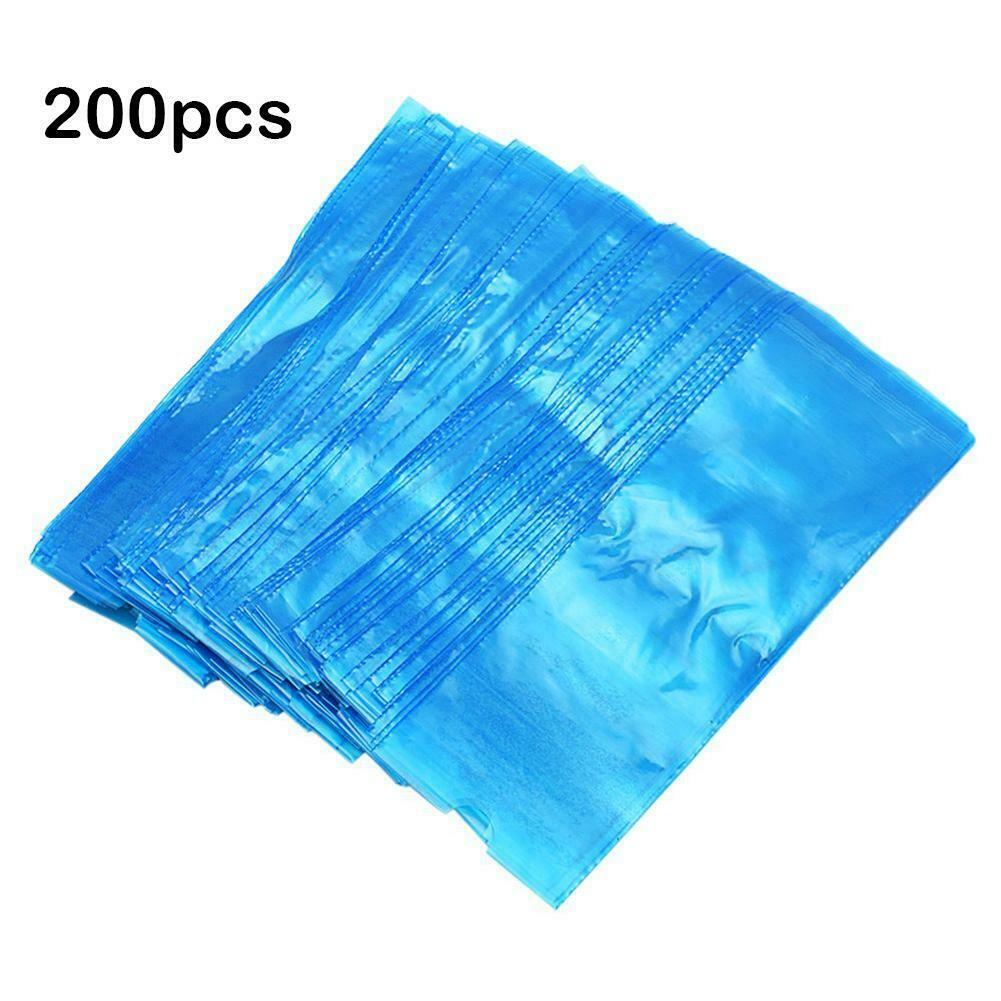 200pcs Tattoo Clip Cord Sleeves Medical Hygiene Machine Cover Bag Blue @