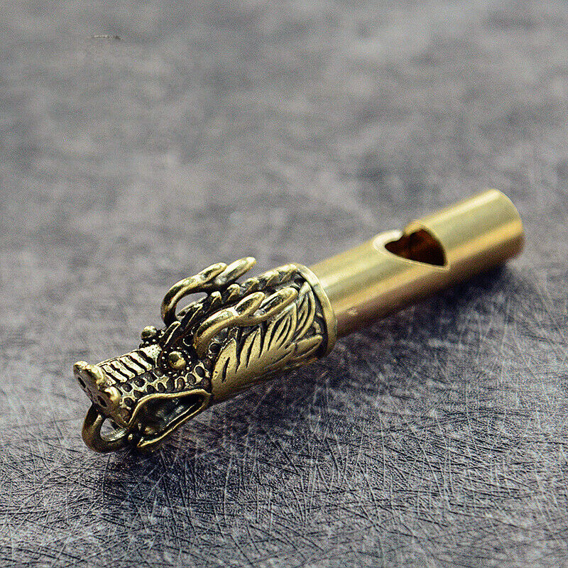 Handmade Brass Dragon Head Whistle Car Keys Chains Pendants Tools Whist JYDFAU