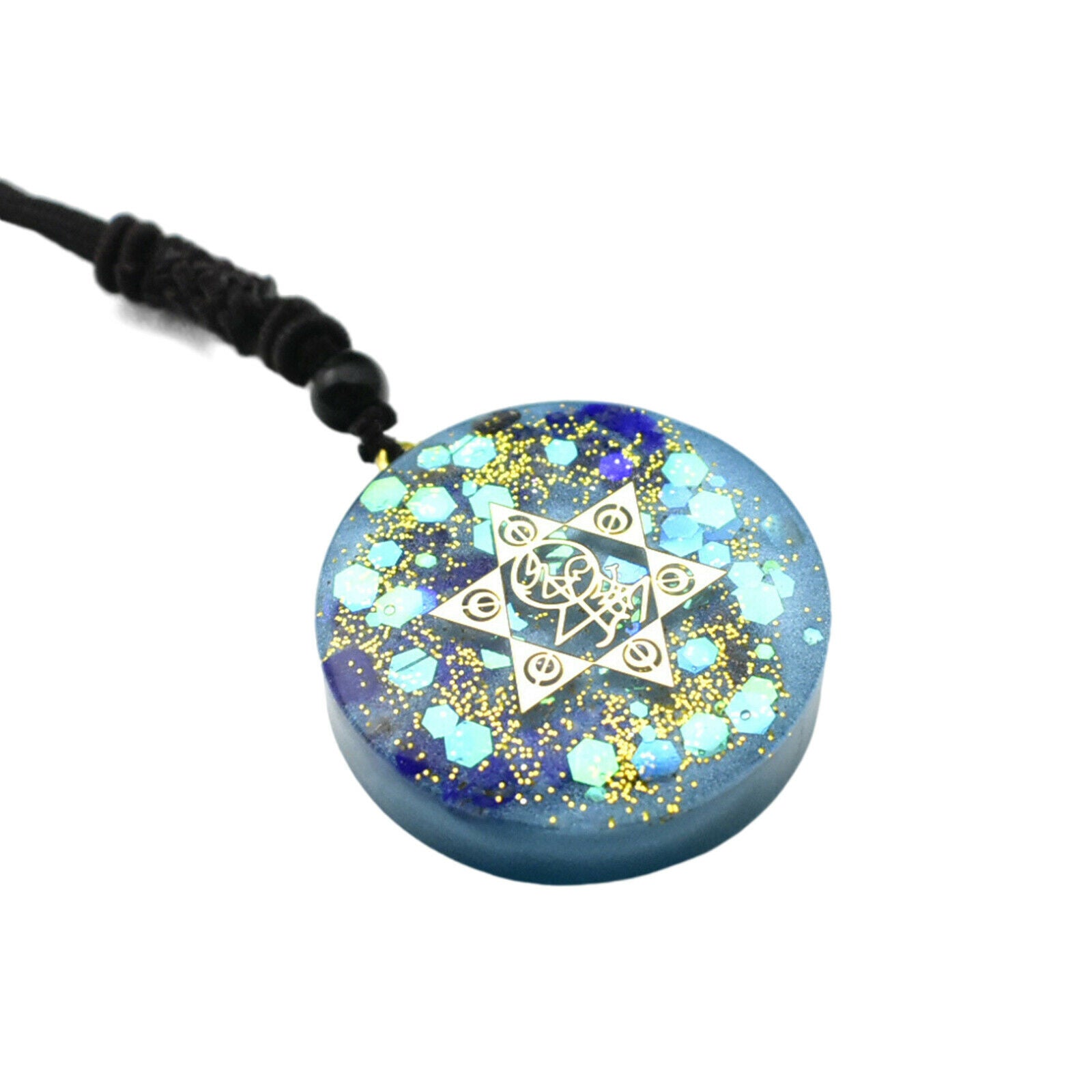 Sri Yantra Geometry Energy Necklace Crystal Orgone Pendant Sacred Meditaion
