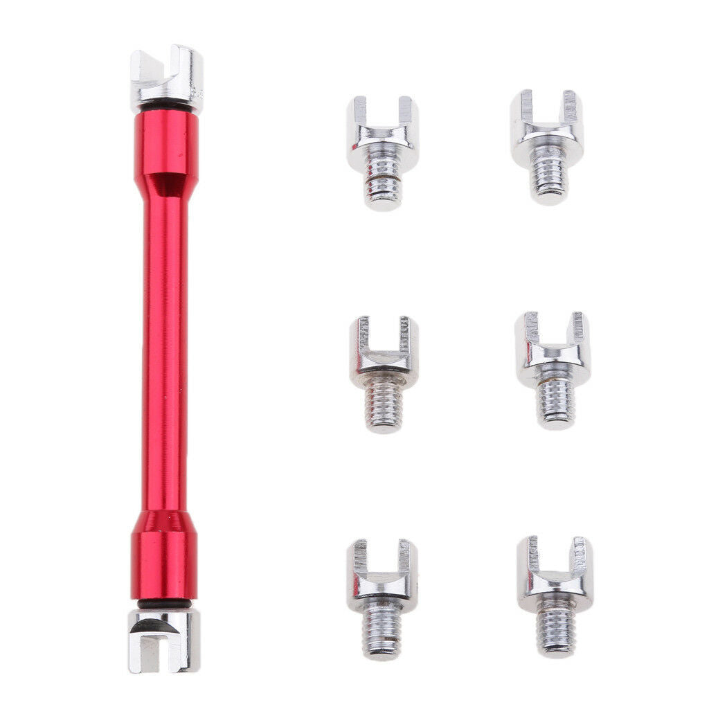 Motorcycle Motorbike Wheel Spoke Wrench Handle Tool Set 5.4-6.8mm (Red)