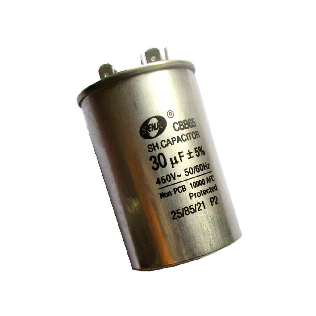 Round motor running capacitor 30uF 450VAC 50 / 60Hz for air conditioning