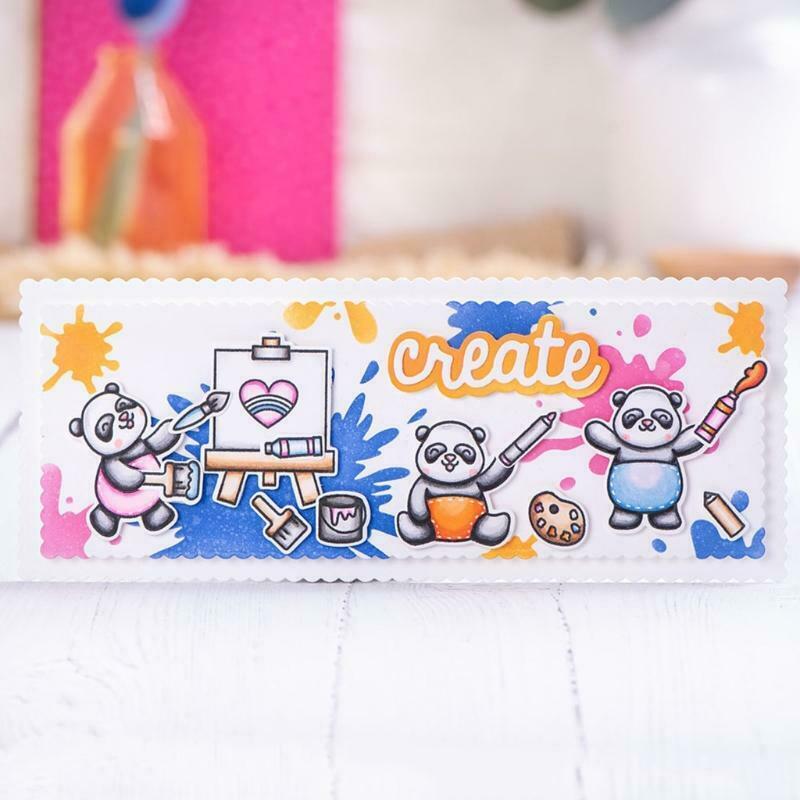 Panda Seal Stamp with Cutting Dies Stencil DIY Scrapbook Embossing Photo Album