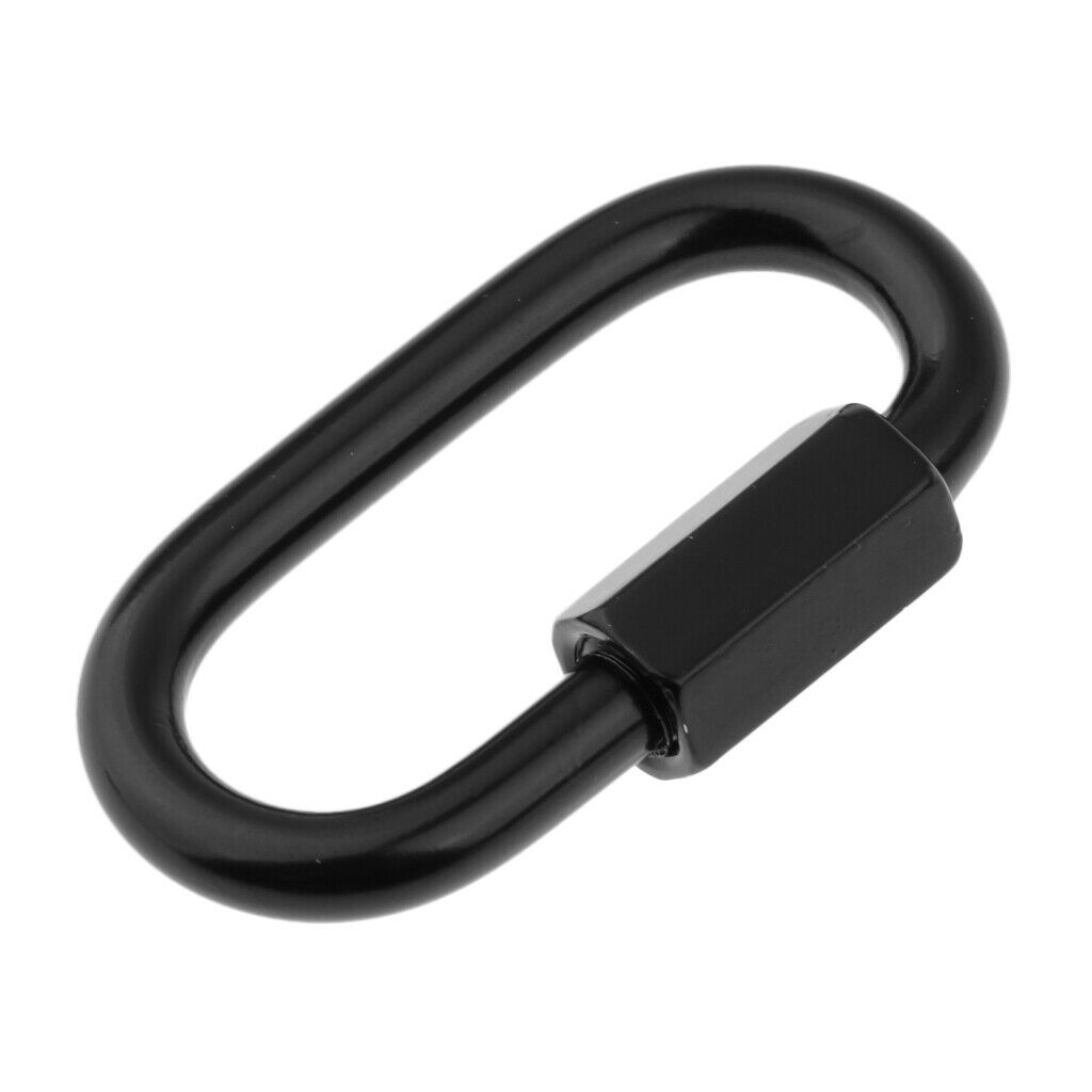 Pack of 4 Carabiners Quick Couplings in D Shape, Chain Links Made of 316