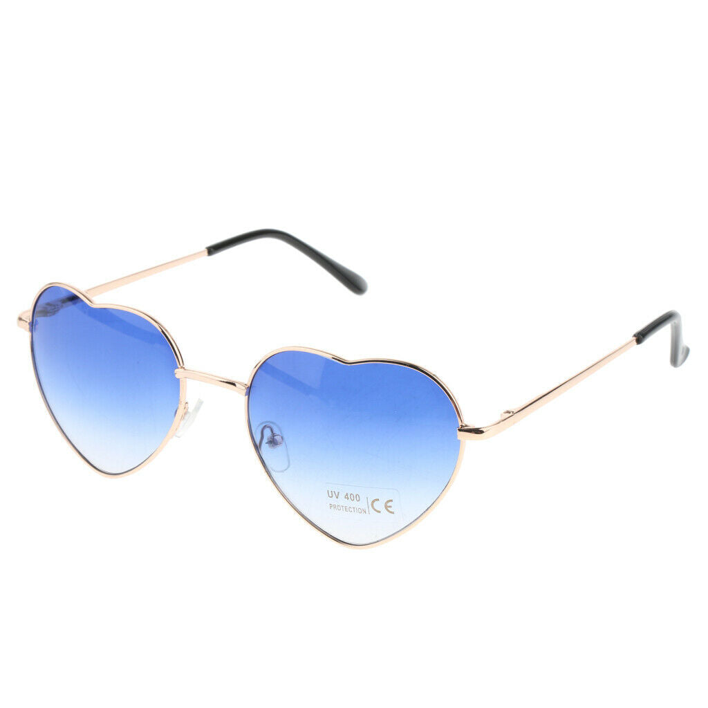 2 Pack Metal Frame Heart Shaped Sunglasses Women Party Eyewear Eyeglasses