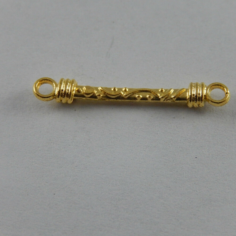 80x Golden Color Alloy Flower Pattern Stick Connector DIY Charm Pendants Jewelry