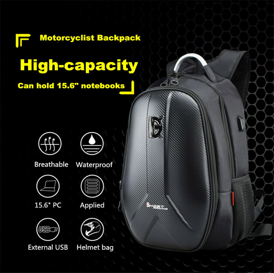 Motorcycle Backpack Tank Bag Carbon Fiber Color Motorbike Helmet Bag Luggage Bag
