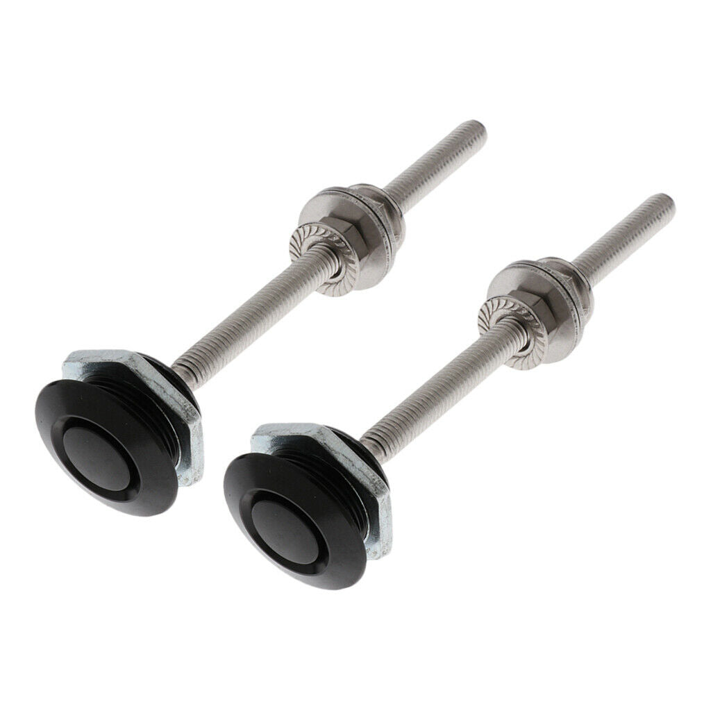 Pair Bonnet Hood Pin Lock Low Profile Quick Release Universal Black 25x100mm