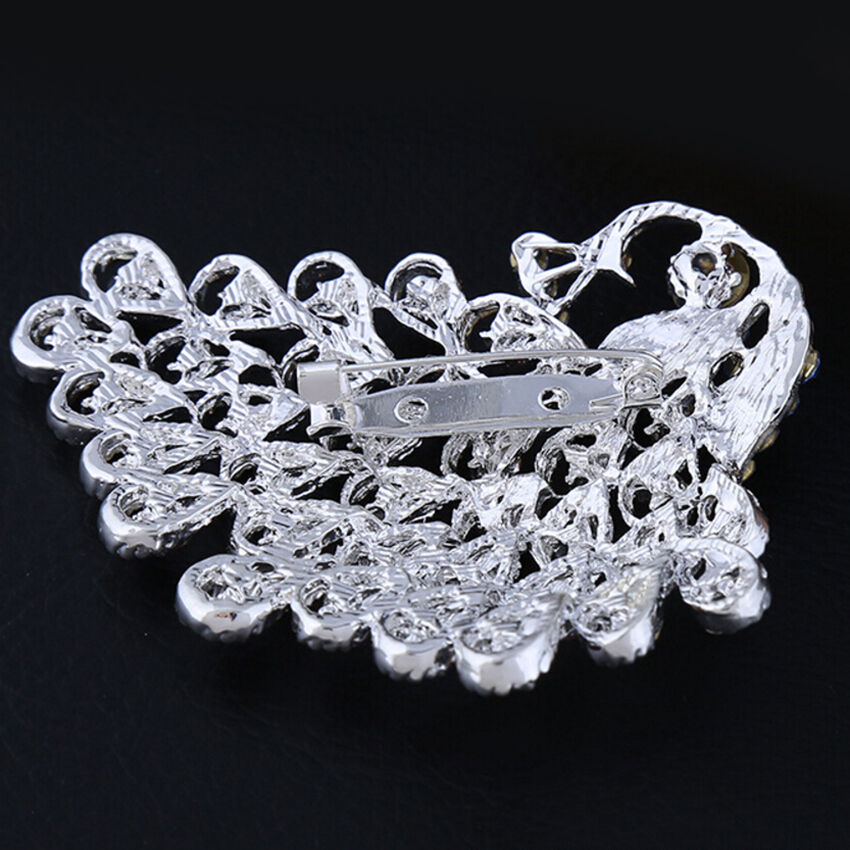 Bohemia style peacock brooches for women animal design rhinestone crystal pins