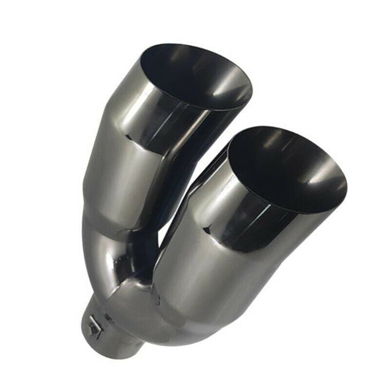 2.5" to 3" Dual Exhaust Tip 3 Inch Outlet 9.5" Length Stainless Exhaust Tailpipe