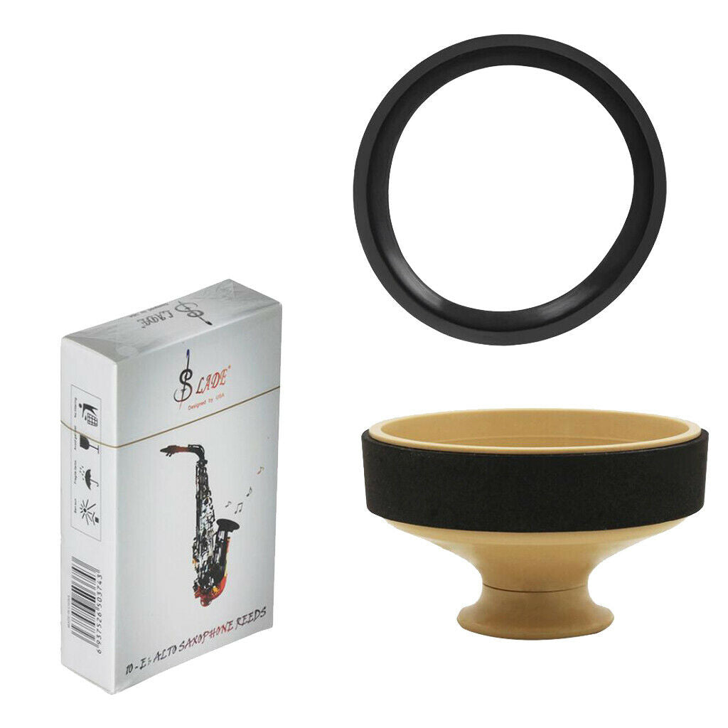 Alto Saxophone Sax Accessory Kit Reeds+Practice Mute+  Ring