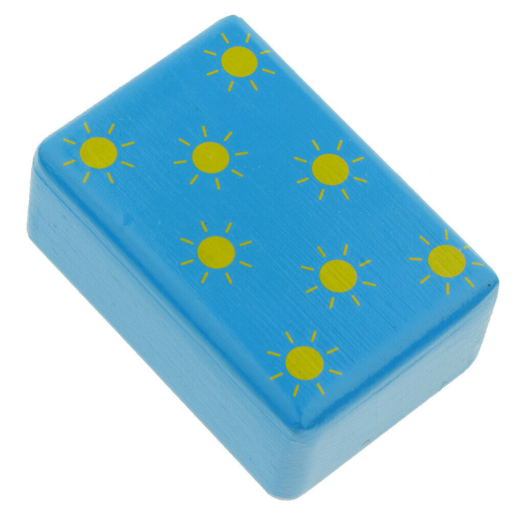 Wooden Cuboid Shaker Rattle for Baby Kids Early Developmental Toys Blue