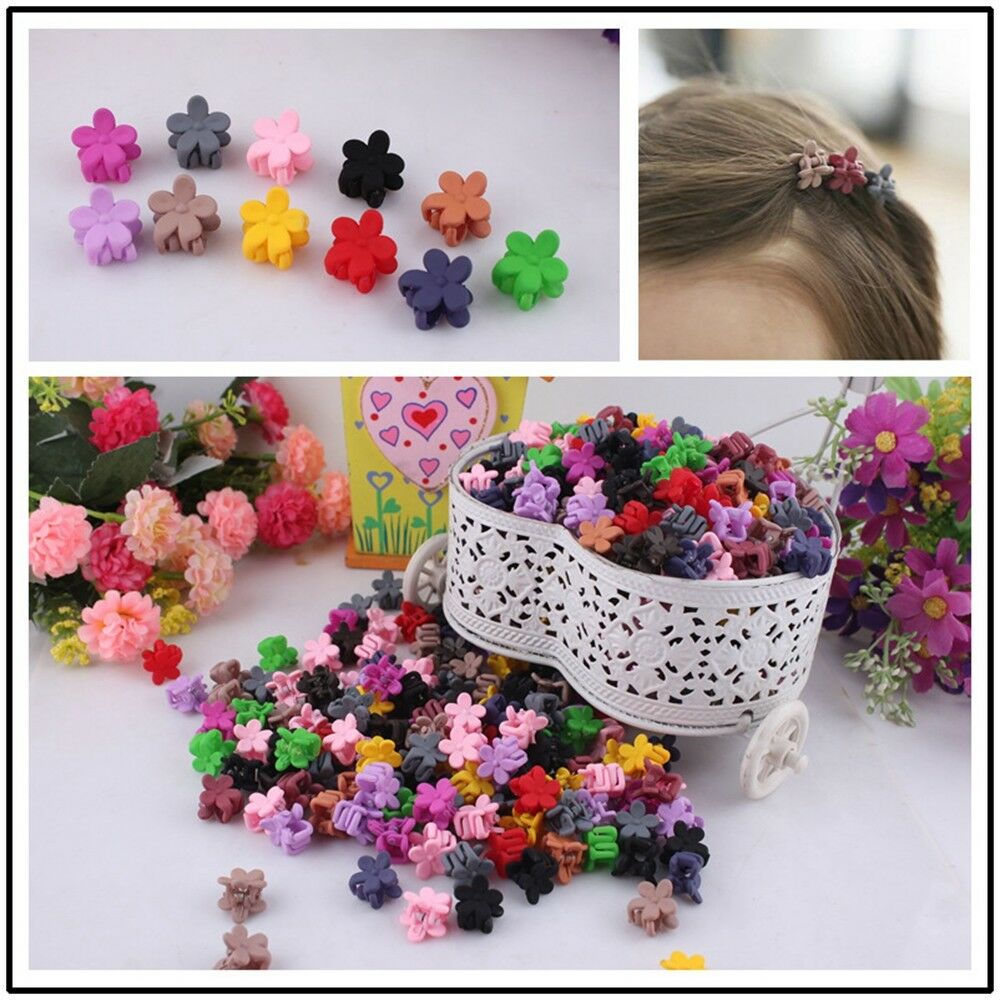 30Pcs Baby Kids Girls Cute Claw Flowers Candy Mini Hair Clips Headdress Gift