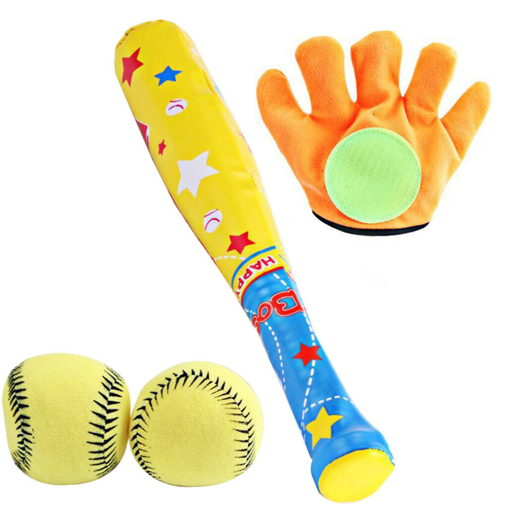 Soft Foam Baseball Set Kids 2 Balls 2 Racket 1 Golves for Toddler Children