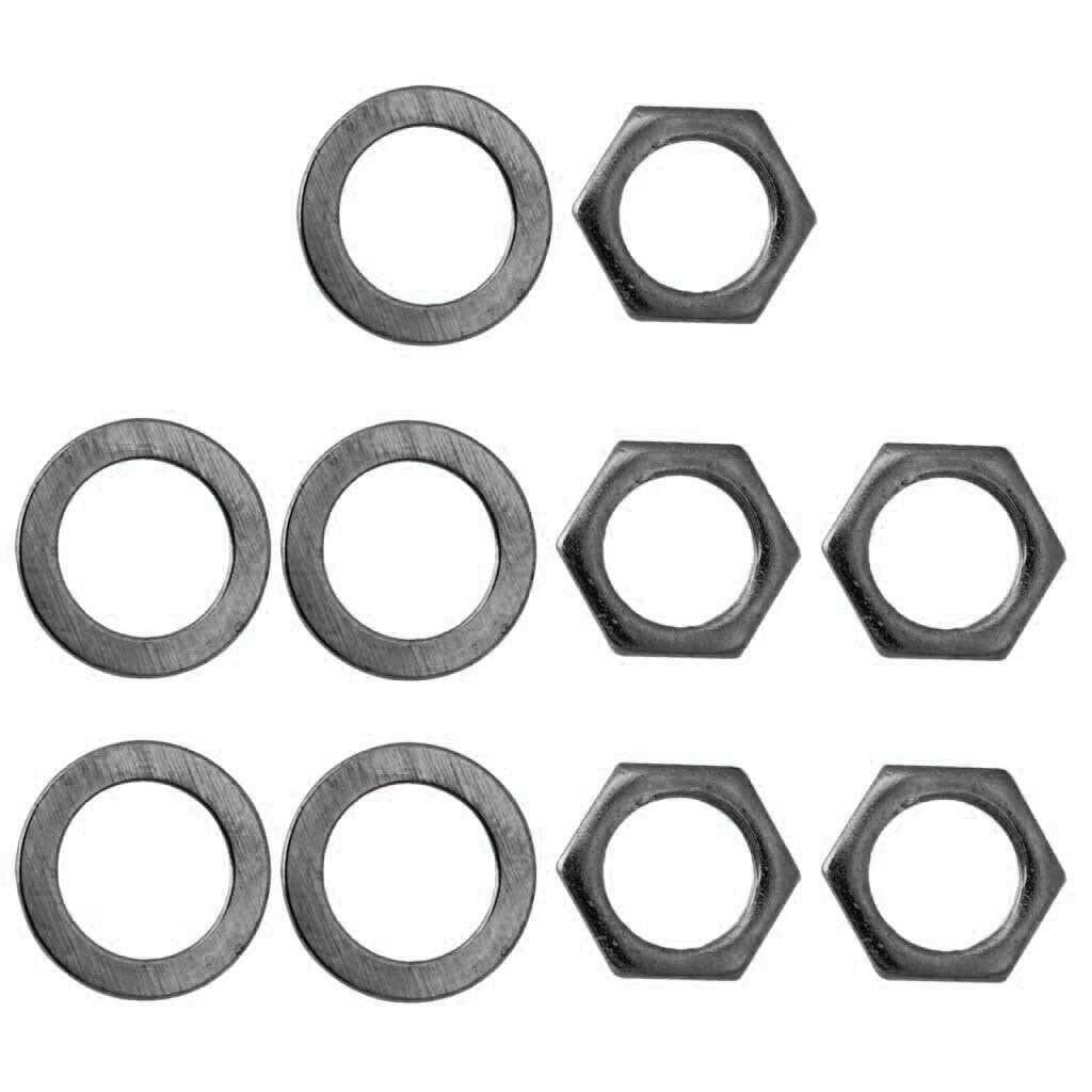 Set of 5 Iron   Socket Nuts Washers Black 9mm for Electric Guitar/Bass