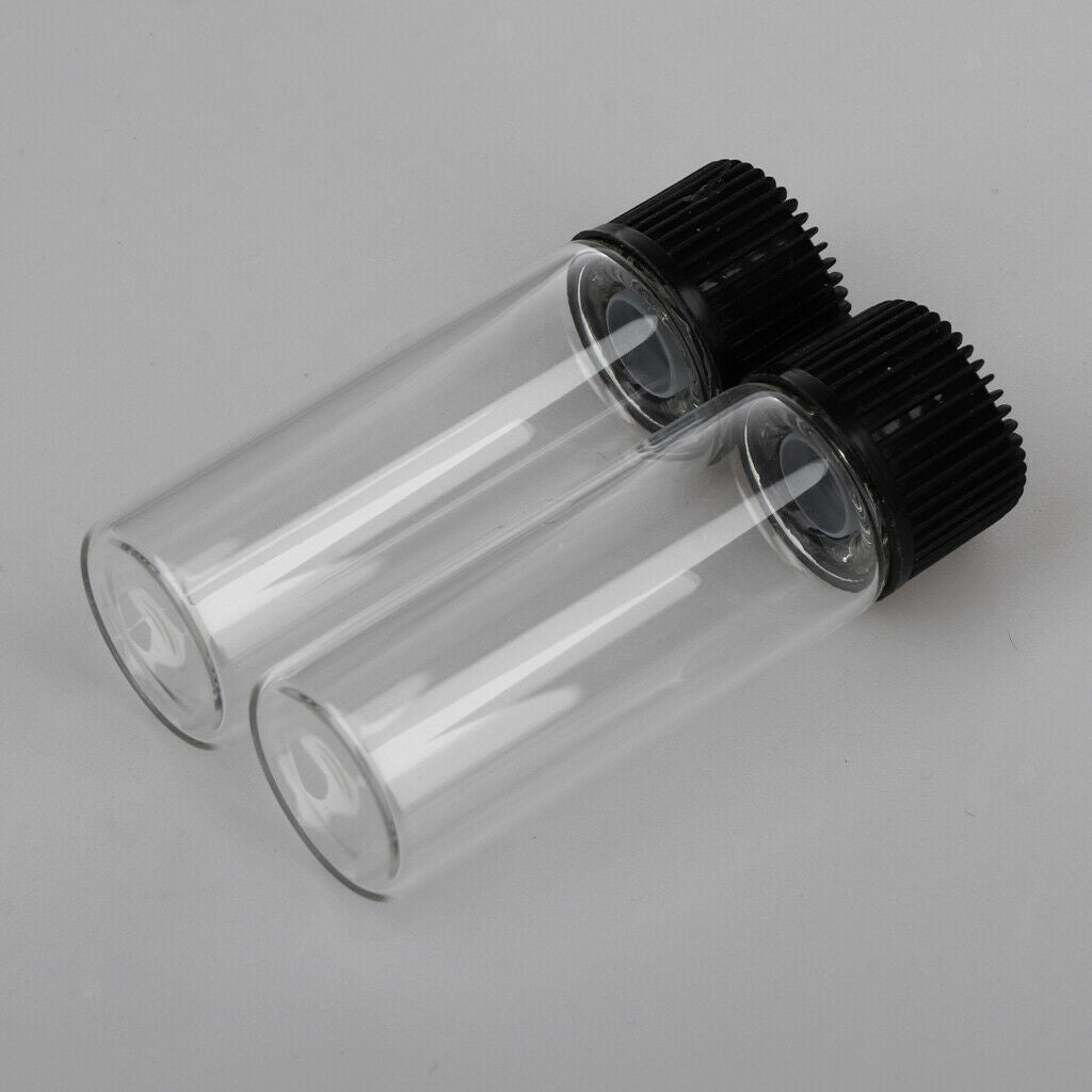 20x5ML Mini Empty Essential Oil Sample Bottles w/ Screw Caps Clear+Black