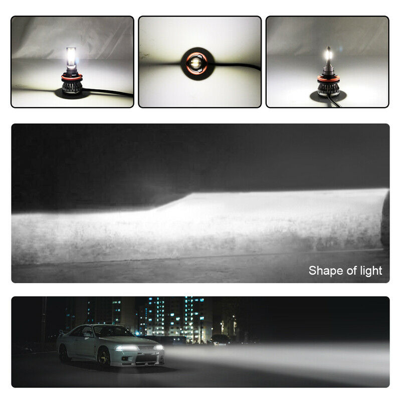 2PCS Car SUV 6000K H4 9003 HB2 LED Headlight Kit 1200W 6000LM Hi/Lo Beam Bulbs