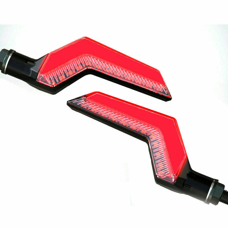 Pair 12V Motorcycle Bike LED Chip Red DRL Yellow Turn Signal Light Warning Light