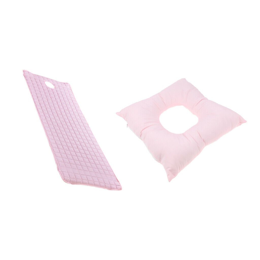 Pink Massage Bed Mattress Sheet with Face Cradle Cushion Pillow Pad Set