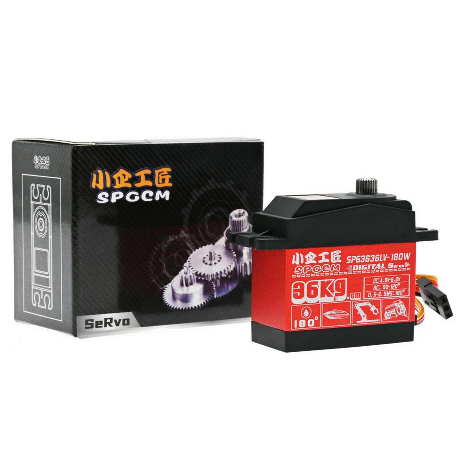 36kg Waterproof Servo Motor for Car Buggy Trucks DIY Control Angle 180Â°