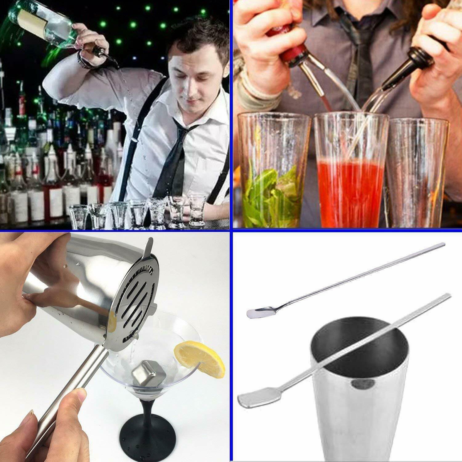 12pcs 350ML Cocktail Shaker Mixer Drink Bartender Martini Tools Bar Set Kit NEW