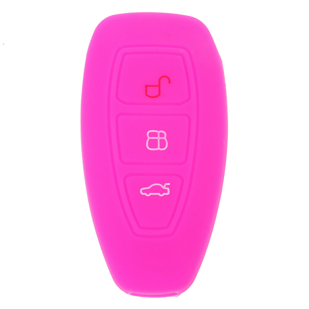 Blue+Rose Silicone Keyless Car Key Fob Case for Ford Fiesta Focus Mondeo