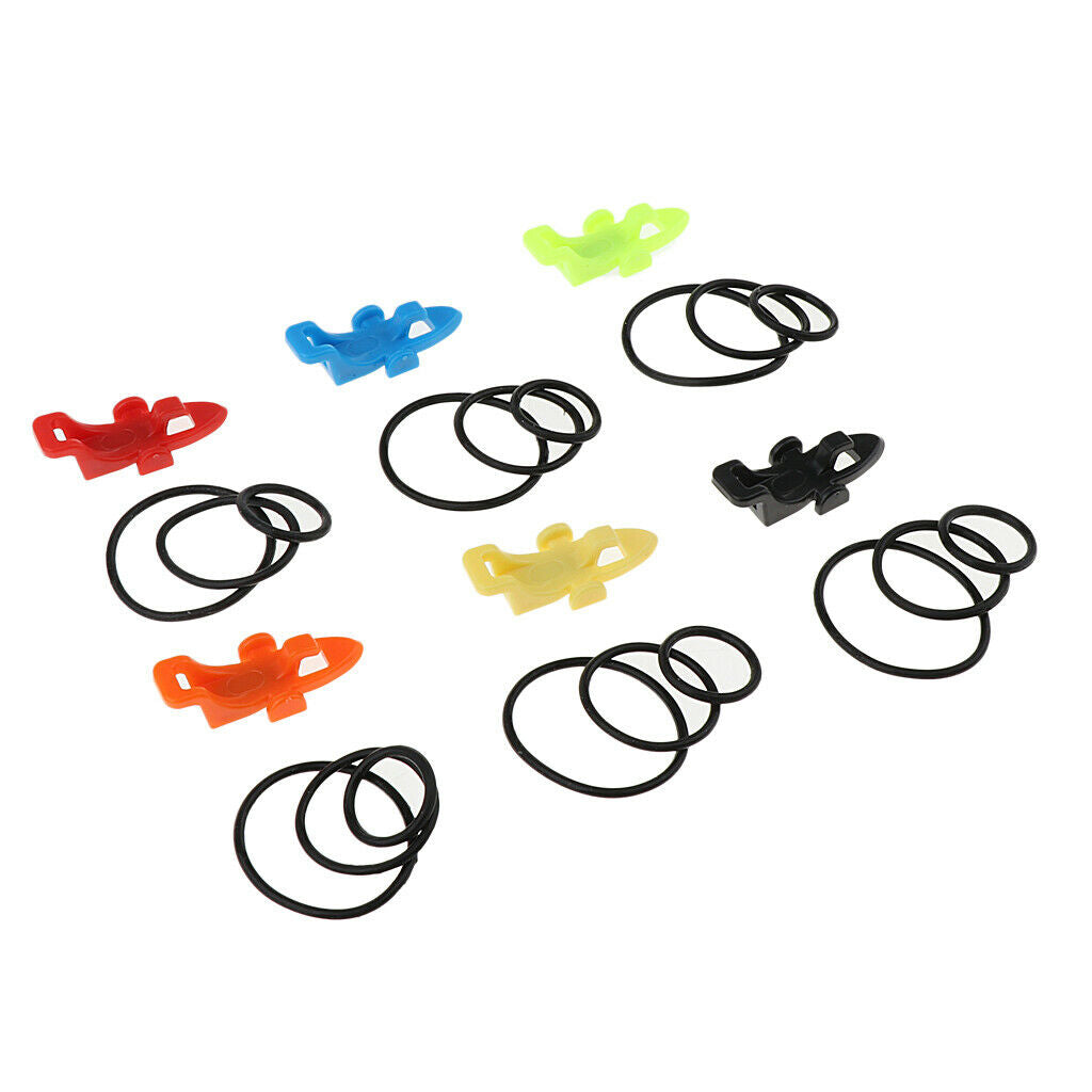 6pcs ABS Plastic Fishing Rod Hook Keeper Holder with Elastic Rubber Rings