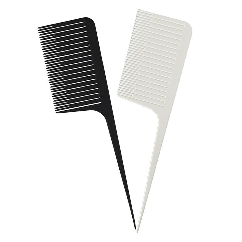 2x Black&White ABS Weave Highlighting Foiling Hair Comb Salon Hair Combs