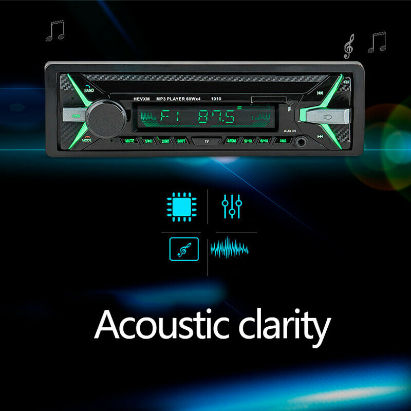 DC12V 1 Din 4-Channel Digital Bluetooth Audio USB/SD/MP3/WAV Radio Stereo Player