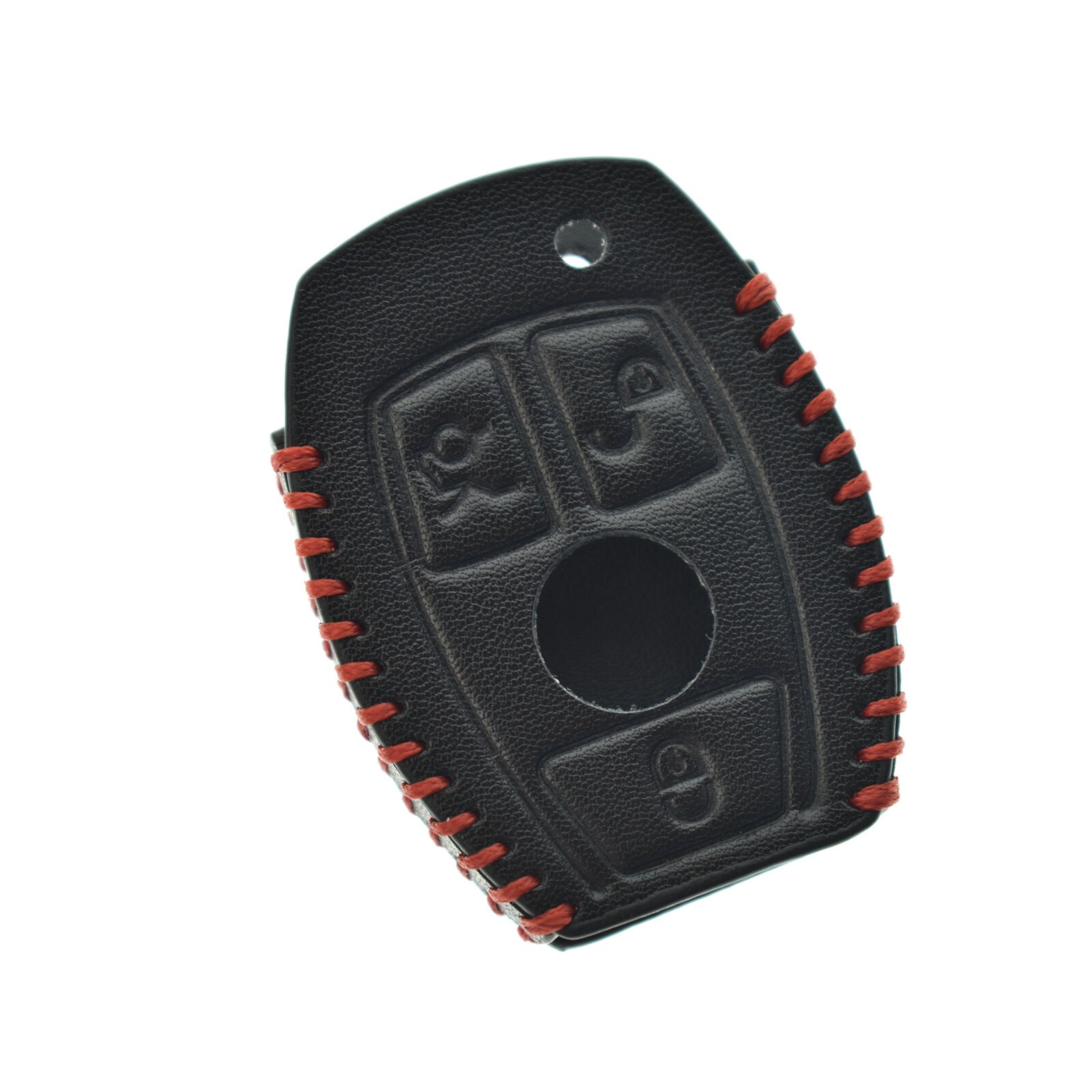 Leather Car Key Fob Case Cover Holder Bag For Mercedes Benz Remote 3 Buttons
