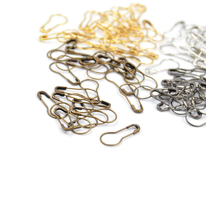 100Pcs Needle Clip Knitting Craft Stitch Crochet Tool Copper Markers Locking hs