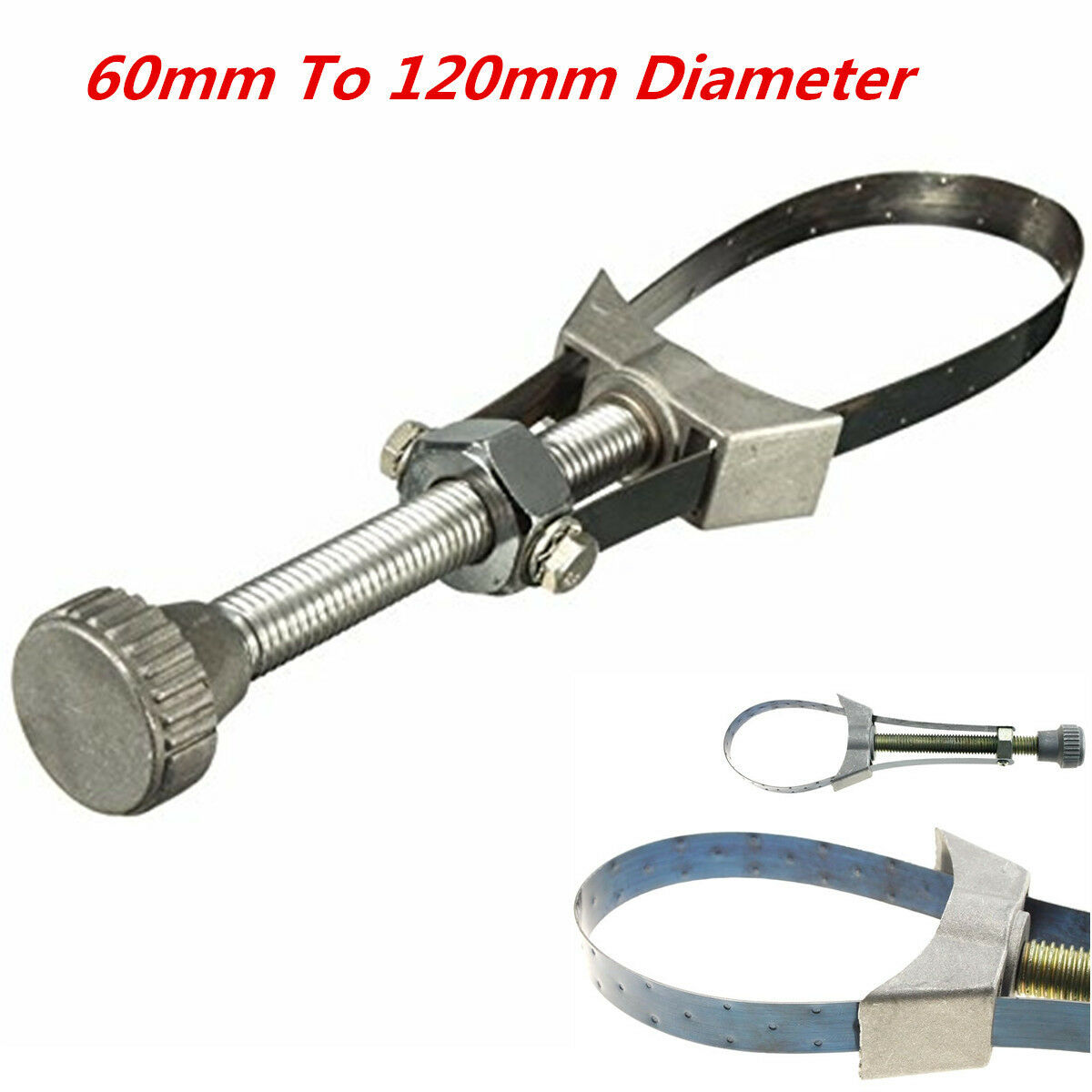 Universal 60mm To 120mm Diameter Adjustable Oil Filter Wrench Removal Tool Strap