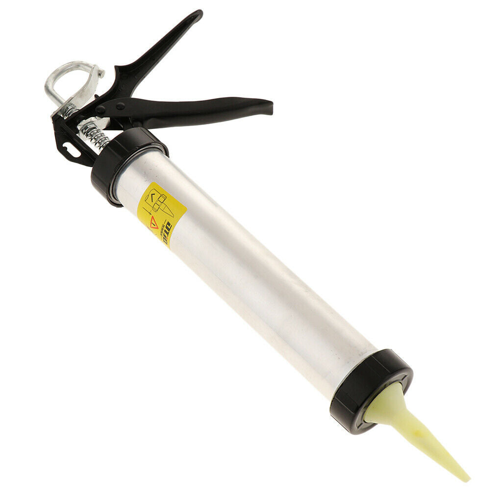 Sausage Gun, 12-inch Caulking Gun with Nozzle, Silicon Gun, Aluminum Caps