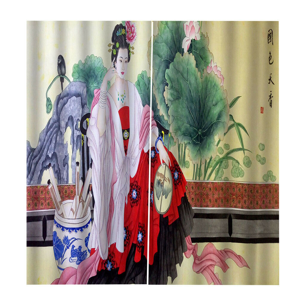 Waterproof Digital Print Curtain Kit Kids Room Blackout 2Panels Drapes -B