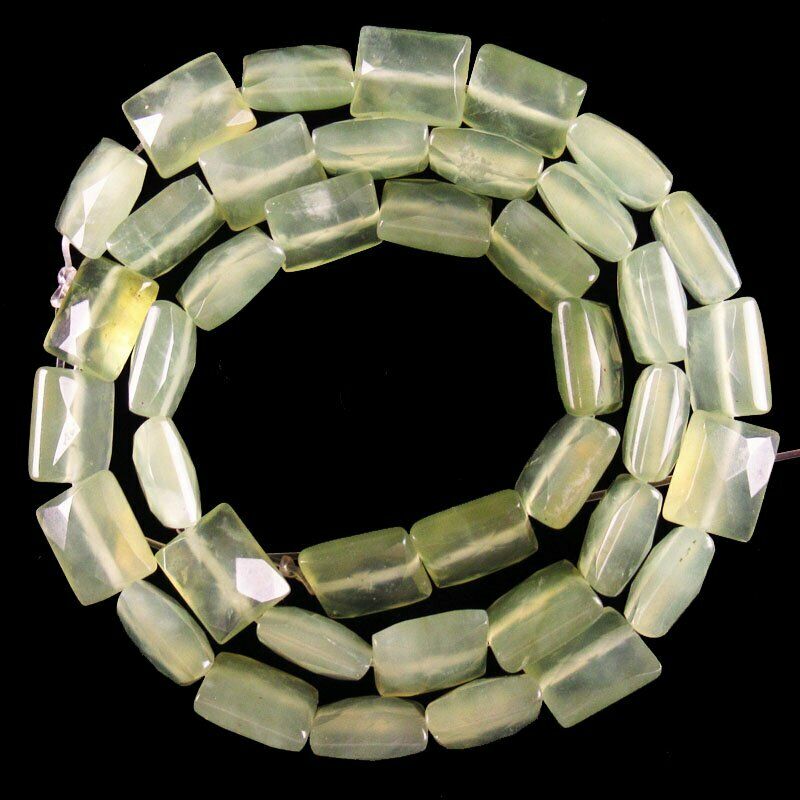 10x8x5mm 29g Faceted A+ New Jade Oblong Pendant Loose Bead 15.5 inch A-611TZ