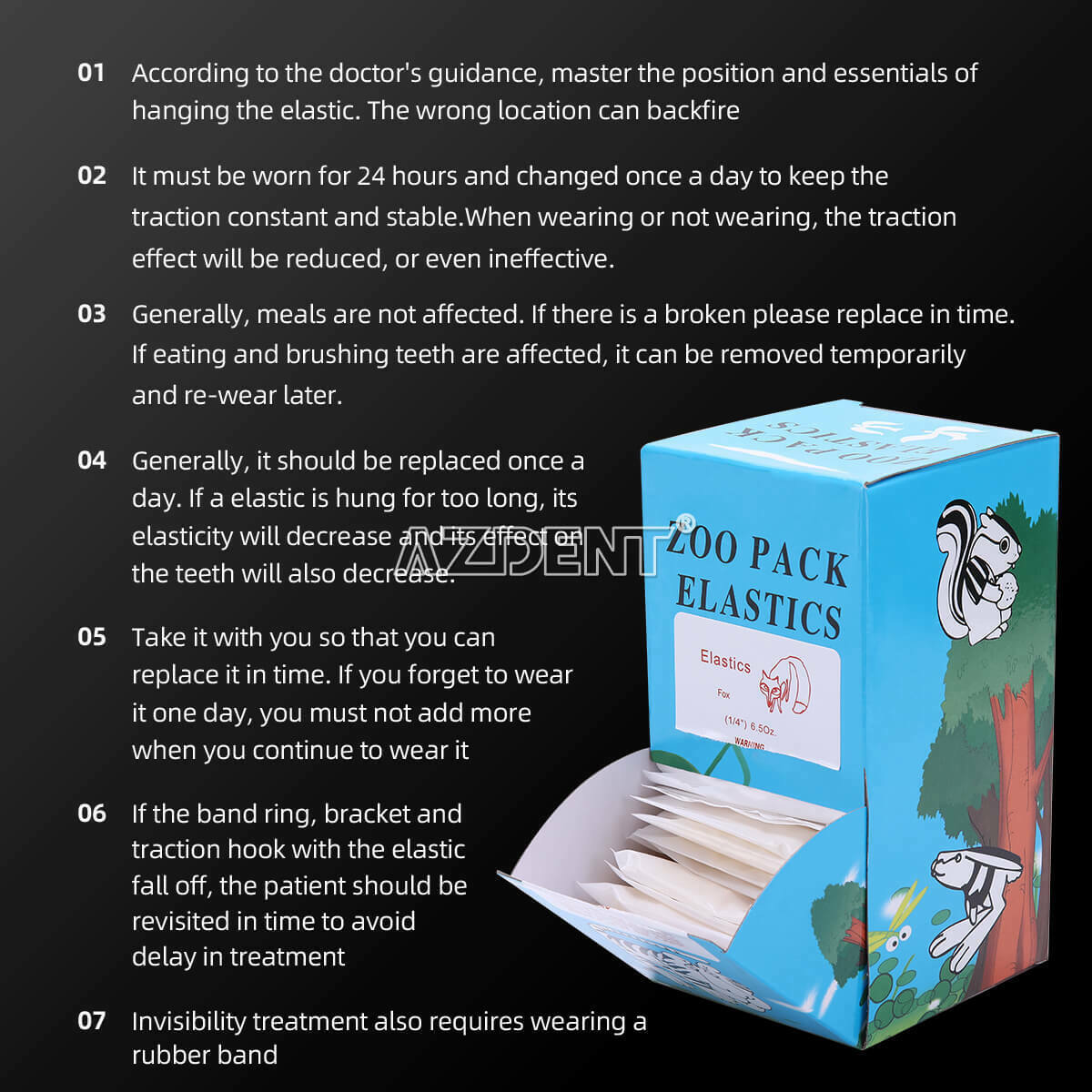 5000pcs/box Dental Orthodontic latex Rubber Bands 3.5 OZ 3/8 (monkey)