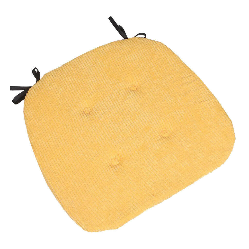 2-Piece Yellow Non- Polyester Seat Cushion with Ties 16 X 16 Inch