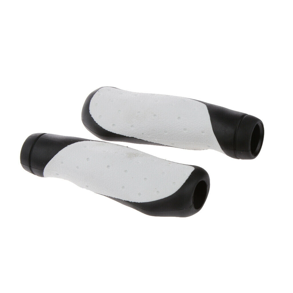 Mountain Bike Bicycle Handlebar Soft Rubber Bar Grips Cover Black + White