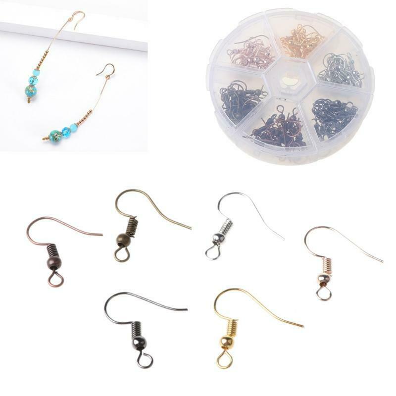 120Pcs Brass Earring Hook Ear Wires French Fish Hooks 6 Color For Jewelry Making