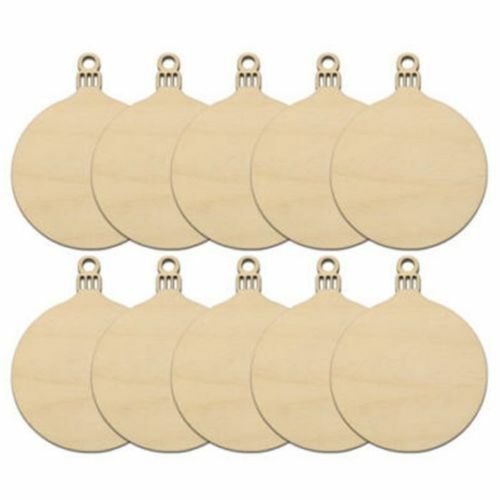 10pcs Wooden Round Bauble Hanging Christmas Tree Blank Decorations Gift Tag L80